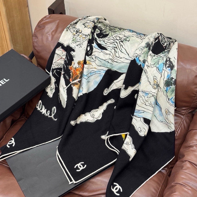 CHANEL 26S SCARF 135 IN CASHMERE AND SILK 309325