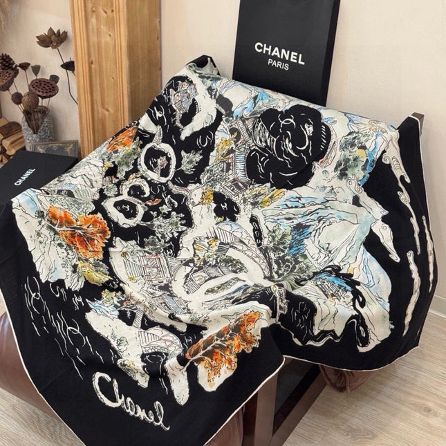 CHANEL 26S SCARF 135 IN CASHMERE AND SILK 309325