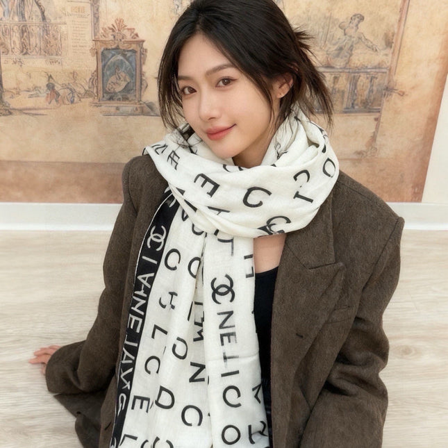 CHANEL 26S SCARF 135 IN CASHMERE AND SILK 309347