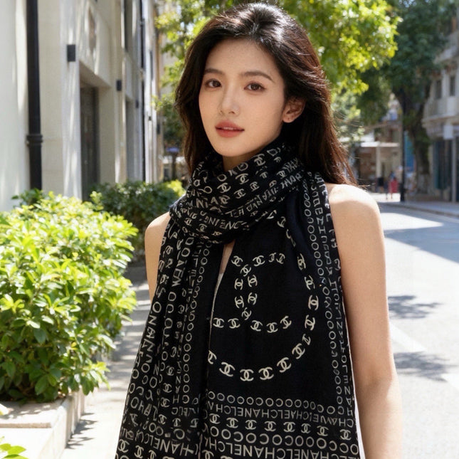 CHANEL 26S SCARF 135 IN CASHMERE AND SILK 309349