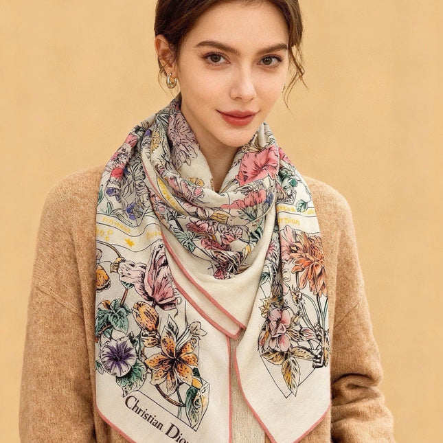DIOR 26S SCARF 140CM IN CASHMERE SILK 309358