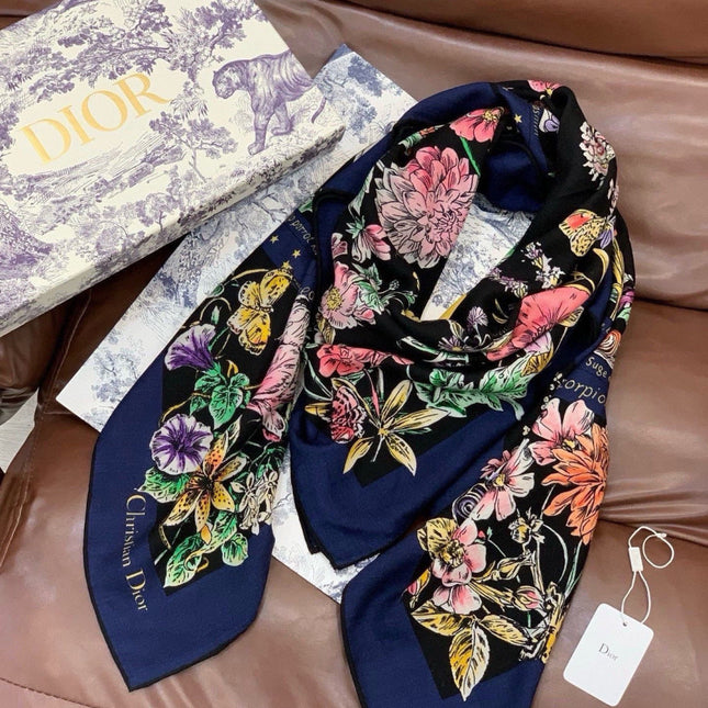 DIOR 26S SCARF 140CM IN CASHMERE SILK 309359