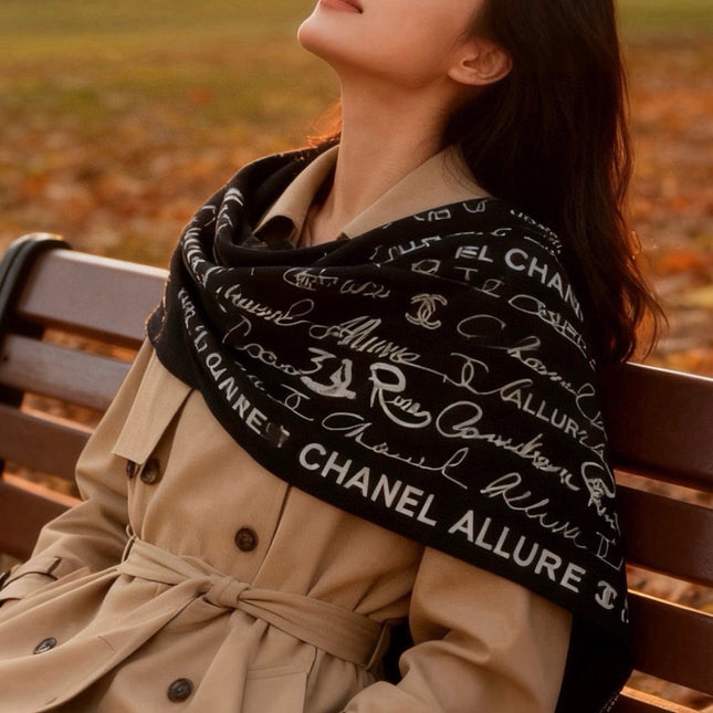 CHANEL 26S SCARF 135 IN CASHMERE AND SILK 309362
