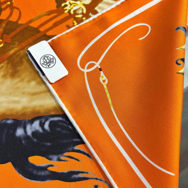 HERMES 26S PRINTED SQUARE SCARF 88 IN SILK 309923