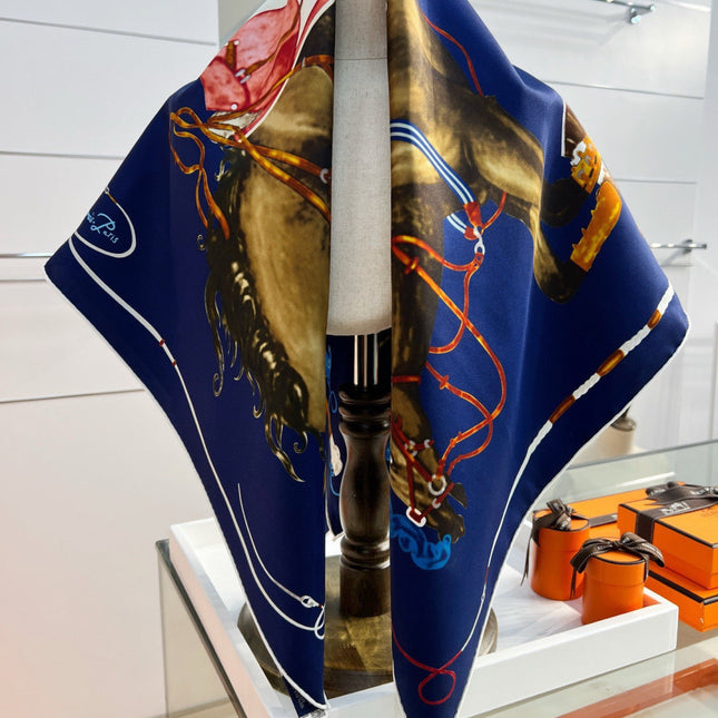 HERMES 26S PRINTED SQUARE SCARF 88 IN SILK 309925