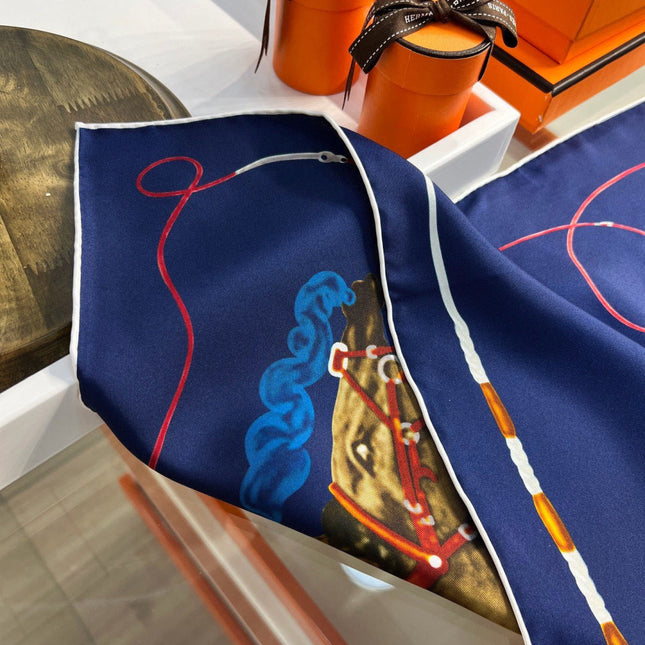 HERMES 26S PRINTED SQUARE SCARF 88 IN SILK 309925