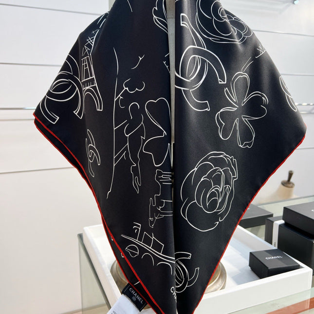 CHANEL 26S SCARF 90 IN SILK 309929