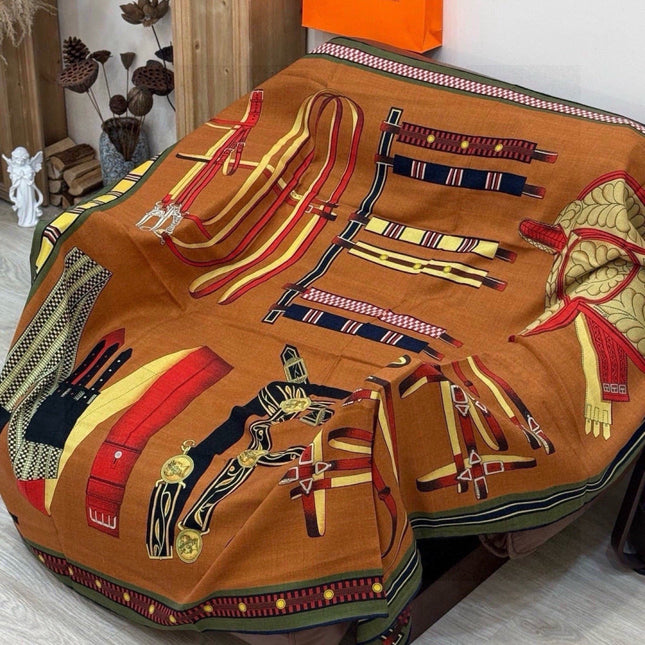 HERMES 26S PRINTED SQUARE SCARF 140 IN SILK 311925
