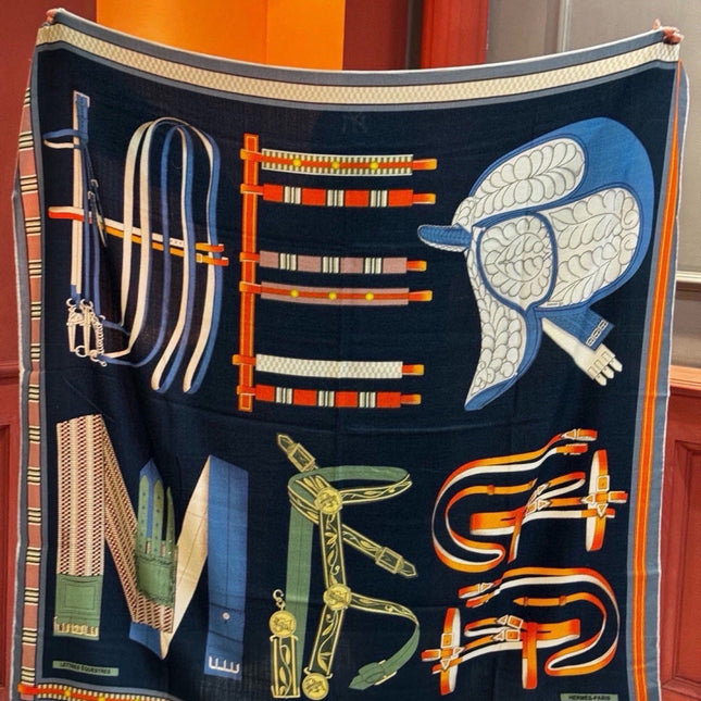 HERMES 26S PRINTED SQUARE SCARF 140 IN SILK 311926
