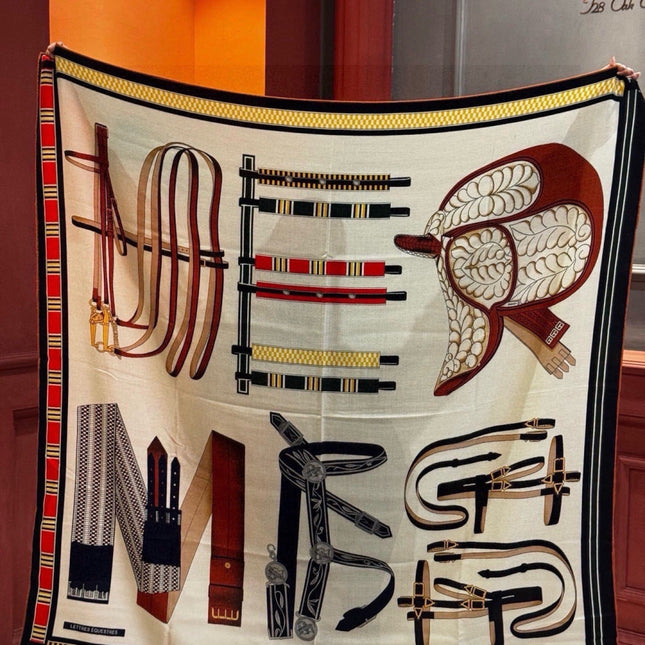 HERMES 26S PRINTED SQUARE SCARF 140 IN SILK 311927