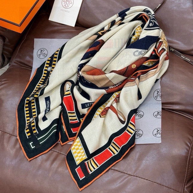 HERMES 26S PRINTED SQUARE SCARF 140 IN SILK 311927