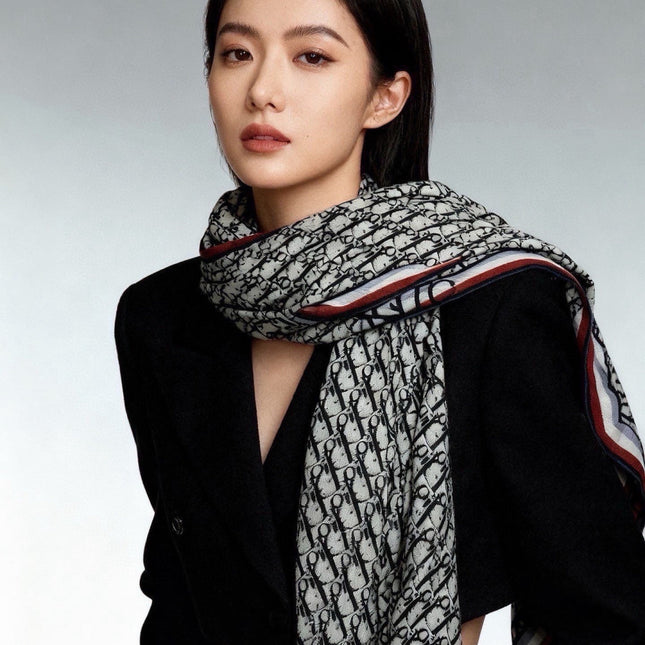 DIOR 26S SCARF 140CM IN CASHMERE SILK 311937