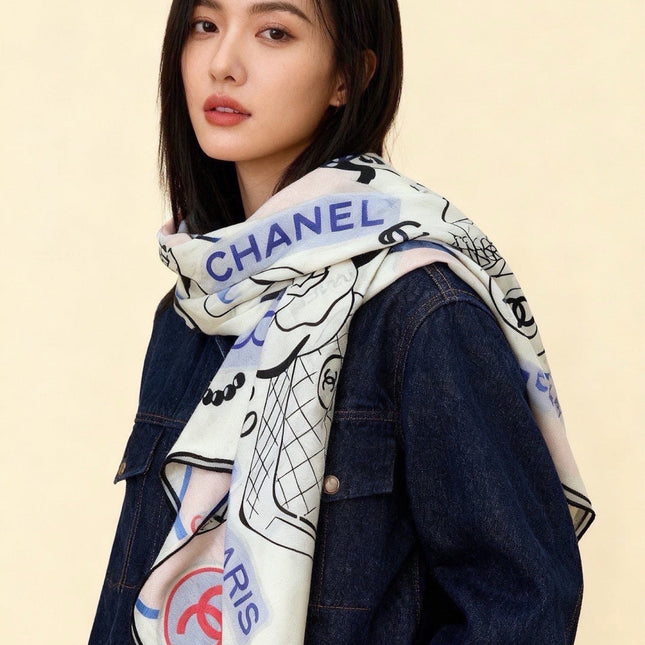 CHANEL 26S SCARF 135 IN SILK 311940