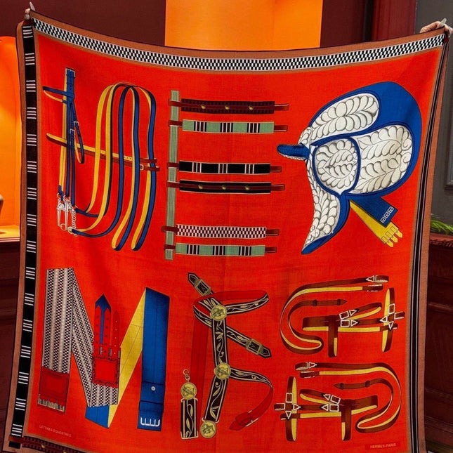 HERMES 26S PRINTED SQUARE SCARF 140 IN SILK 311954