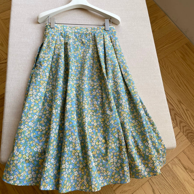 PRADA 26S FLORAL PRINT MIDI SKIRT 1047