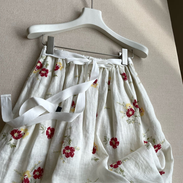 PRADA 26S FLORAL PRINT MIDI SKIRT STYLE 954