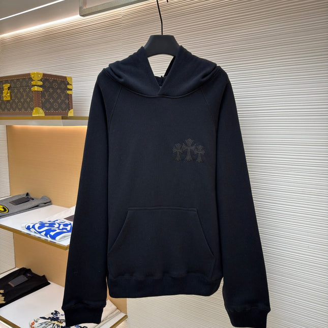 CHROME HEARTS CEMETERY CROSS SEVEN-11 HOODIE IN BLACK