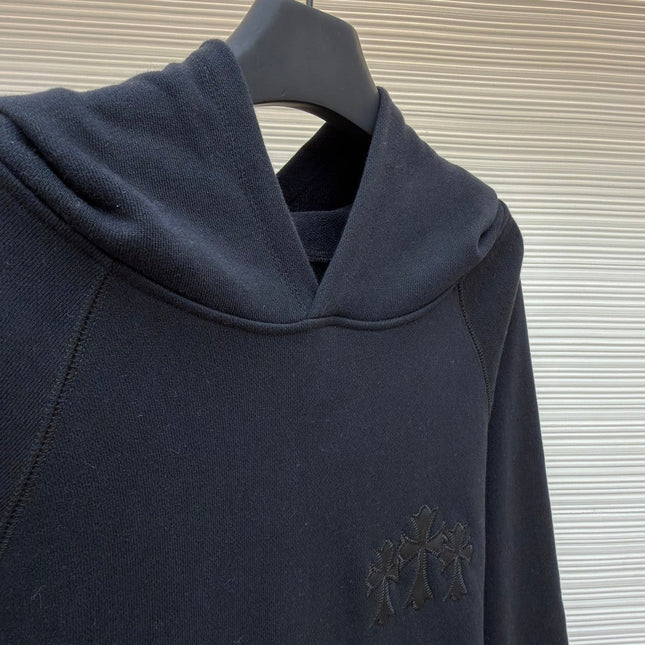 CHROME HEARTS CEMETERY CROSS SEVEN-11 HOODIE IN BLACK