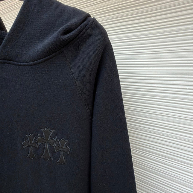 CHROME HEARTS CEMETERY CROSS SEVEN-11 HOODIE IN BLACK