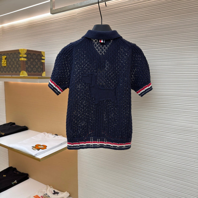 THOM 26S SHORT-SLEEVED KNIT POLO SHIRT STYLE 152