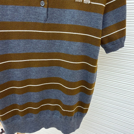 MIUMIU 26S SHORT-SLEEVED KNIT POLO SHIRT STYLE 1090