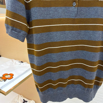 MIUMIU 26S SHORT-SLEEVED KNIT POLO SHIRT STYLE 1090