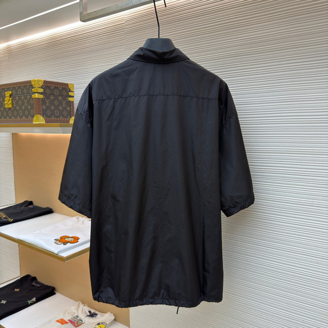 PRADA 26S SHORT-SLEEVE ZIP-UP SHIRT 1030