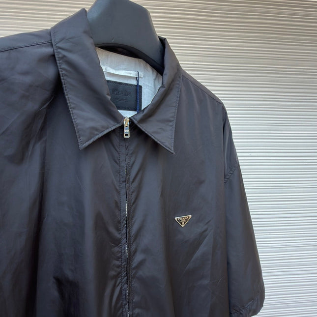 PRADA 26S SHORT-SLEEVE ZIP-UP SHIRT 1030