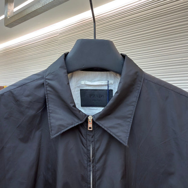 PRADA 26S SHORT-SLEEVE ZIP-UP SHIRT 1030