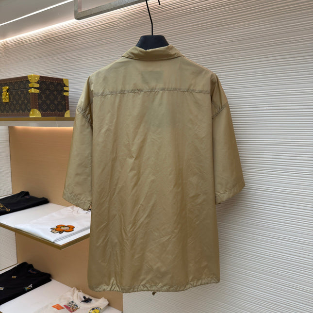 PRADA 26S SHORT-SLEEVE ZIP-UP SHIRT 1031