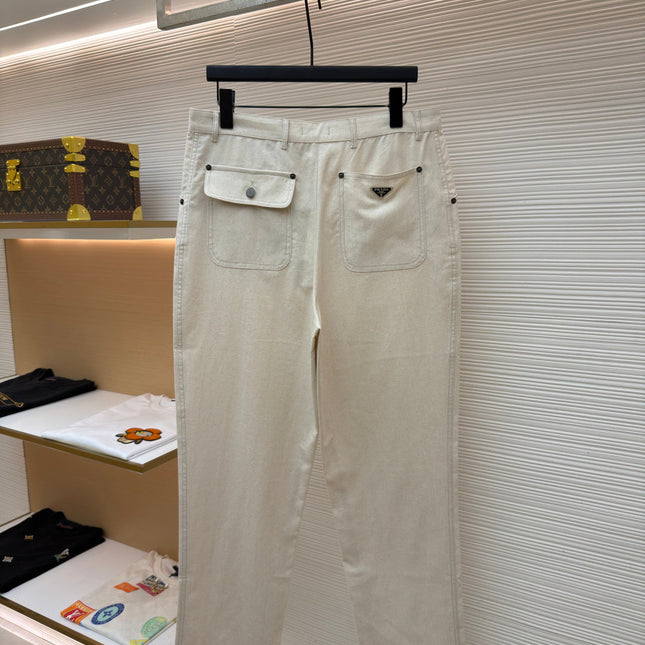 PRADA 26S LINEN COTTON TROUSERS 1015