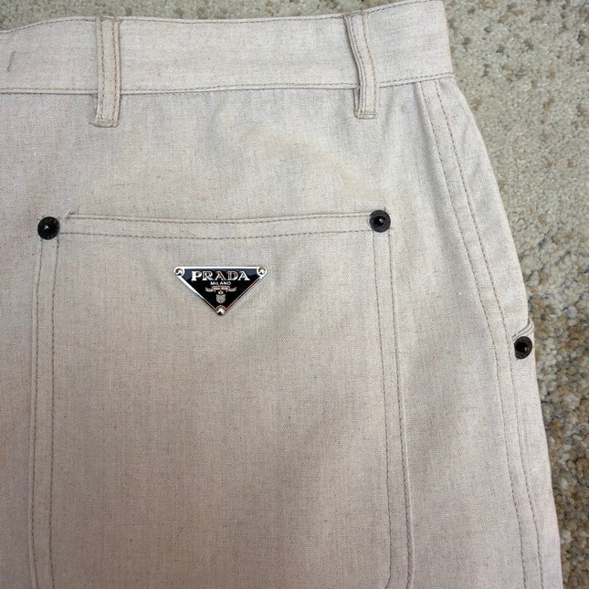 PRADA 26S LINEN COTTON TROUSERS 1015