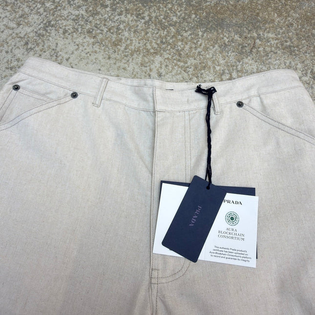 PRADA 26S LINEN COTTON TROUSERS 1015