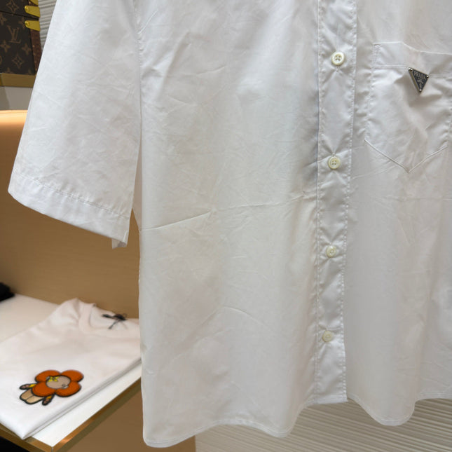 PRADA 26S SHORT-SLEEVE BUTTON-DOWN SHIRT 1161