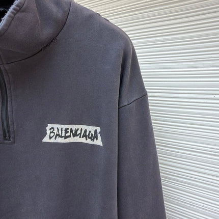 BALENCIAGA 26S LONG-SLEEVE HALF-ZIP SWEATSHIRT 284
