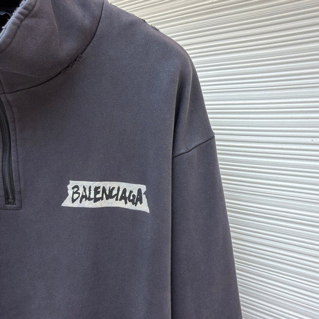 BALENCIAGA 26S LONG-SLEEVE HALF-ZIP SWEATSHIRT 284
