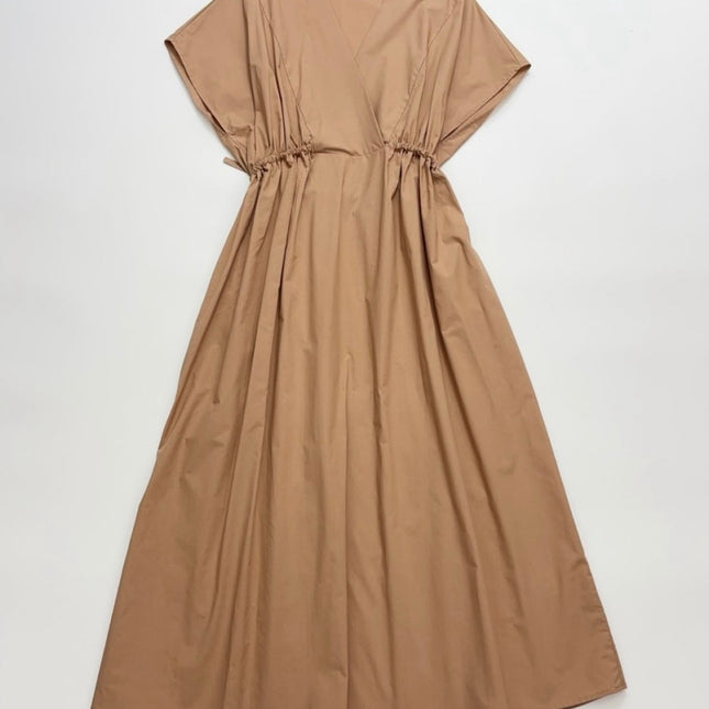 MAX MARA 25S V-NECK SHORT-SLEEVE RAGLAN DRESS 113