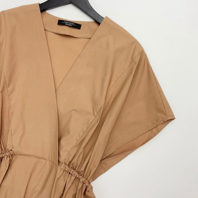 MAX MARA 25S V-NECK SHORT-SLEEVE RAGLAN DRESS 113