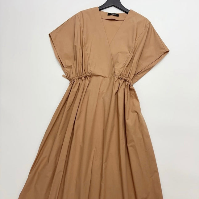 MAX MARA 25S V-NECK SHORT-SLEEVE RAGLAN DRESS 113