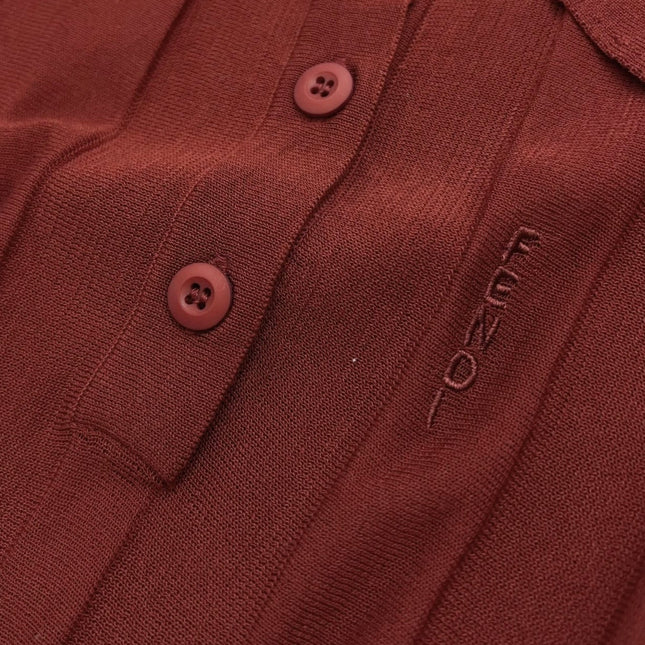 FENDI 26S SHORT-SLEEVE KNIT POLO TOP 327