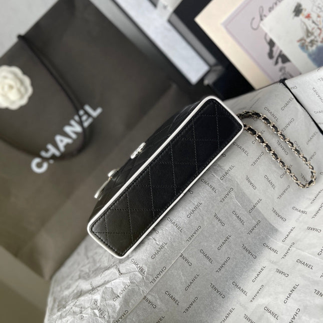 CHANEL 26S VANITY BAG 19 IN BLACK QUILTED LAMBSKIN SILVER HARDWARE