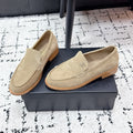 CHANEL 26S LOAFERS IN BEIGE SUEDE WITH CC LOGO