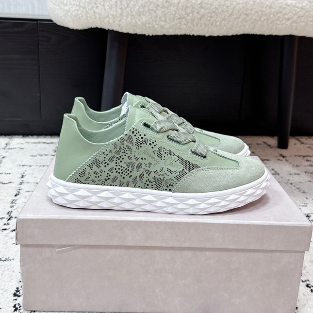 JIMMY CHOO 26S SNEAKERS IN SAGE GREEN SUEDE