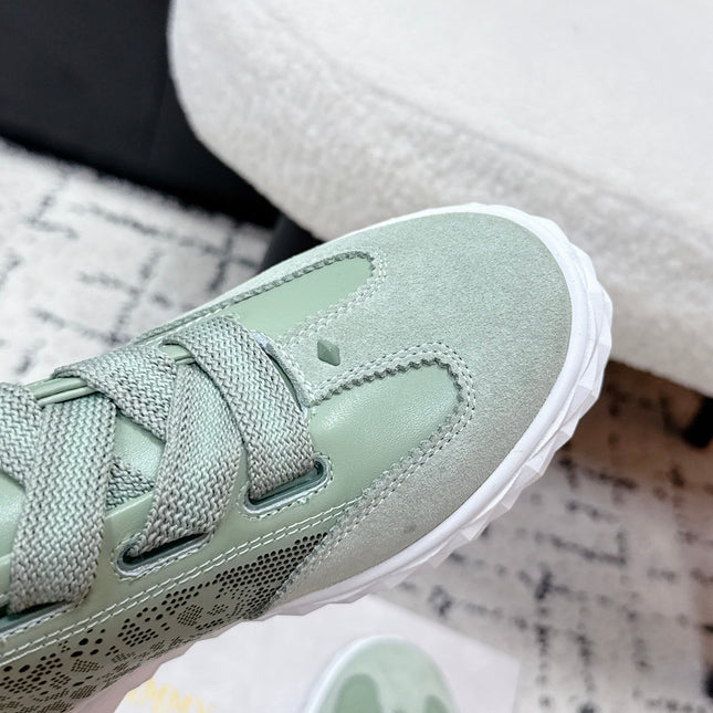 JIMMY CHOO 26S SNEAKERS IN SAGE GREEN SUEDE