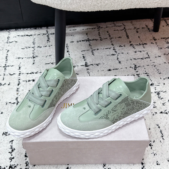 JIMMY CHOO 26S SNEAKERS IN SAGE GREEN SUEDE
