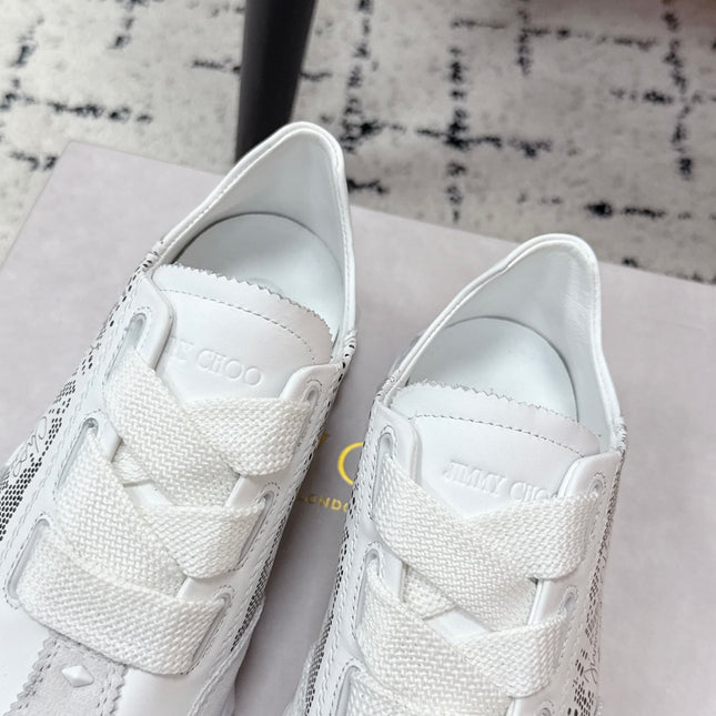 JIMMY CHOO 26S SNEAKERS IN WHITE SUEDE