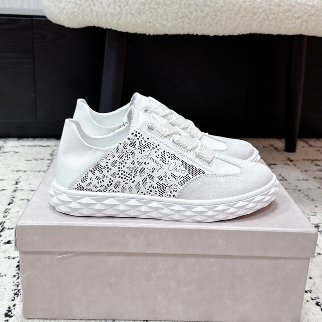 JIMMY CHOO 26S SNEAKERS IN WHITE SUEDE