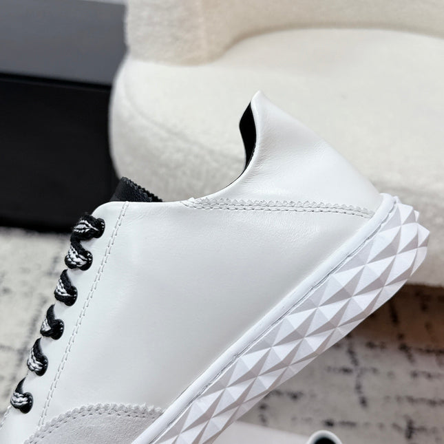 JIMMY CHOO 26S SNEAKERS IN WHITE SUEDE WITH BLACK LACES