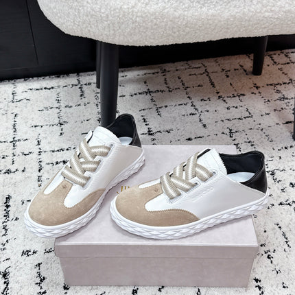 JIMMY CHOO 26S SNEAKERS IN BEIGE SUEDE AND WHITE CALFSKIN