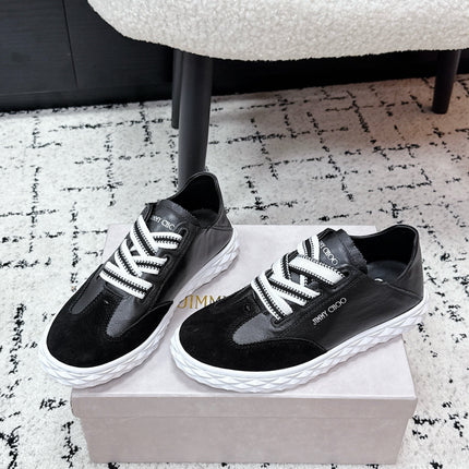 JIMMY CHOO 26S SNEAKERS IN BLACK CALFSKIN AND SUEDE